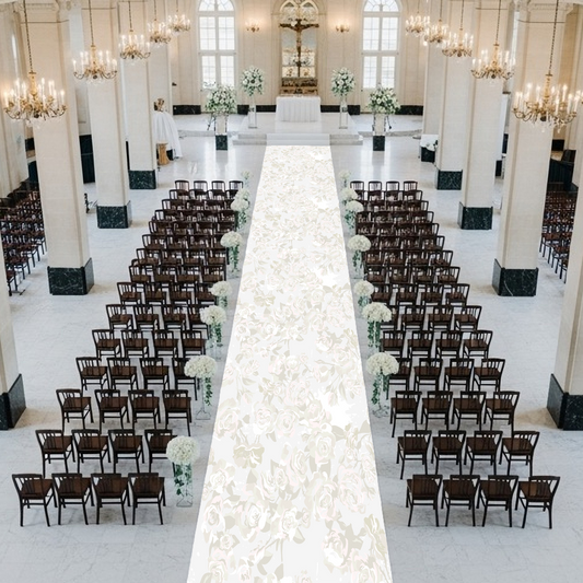 Cream Roses Aisle Runner