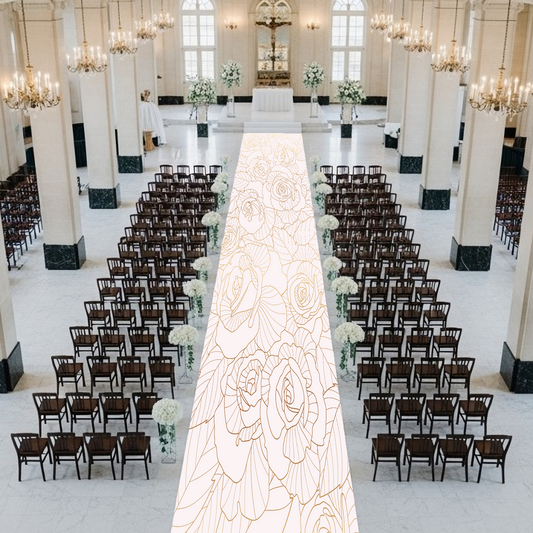 Gold Roses Aisle Runner