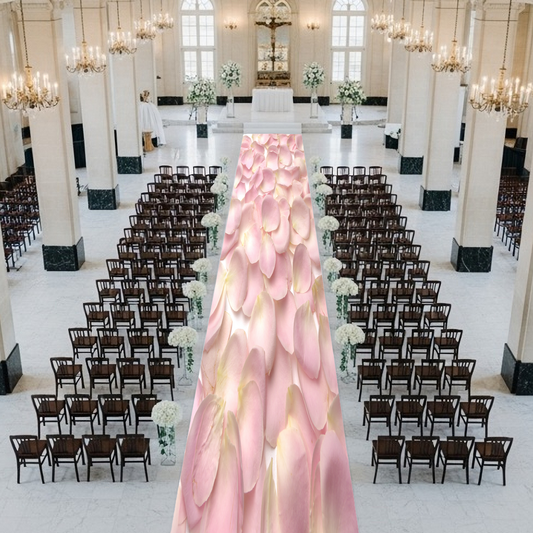 Pale Pink Rose Petals Aisle Runner