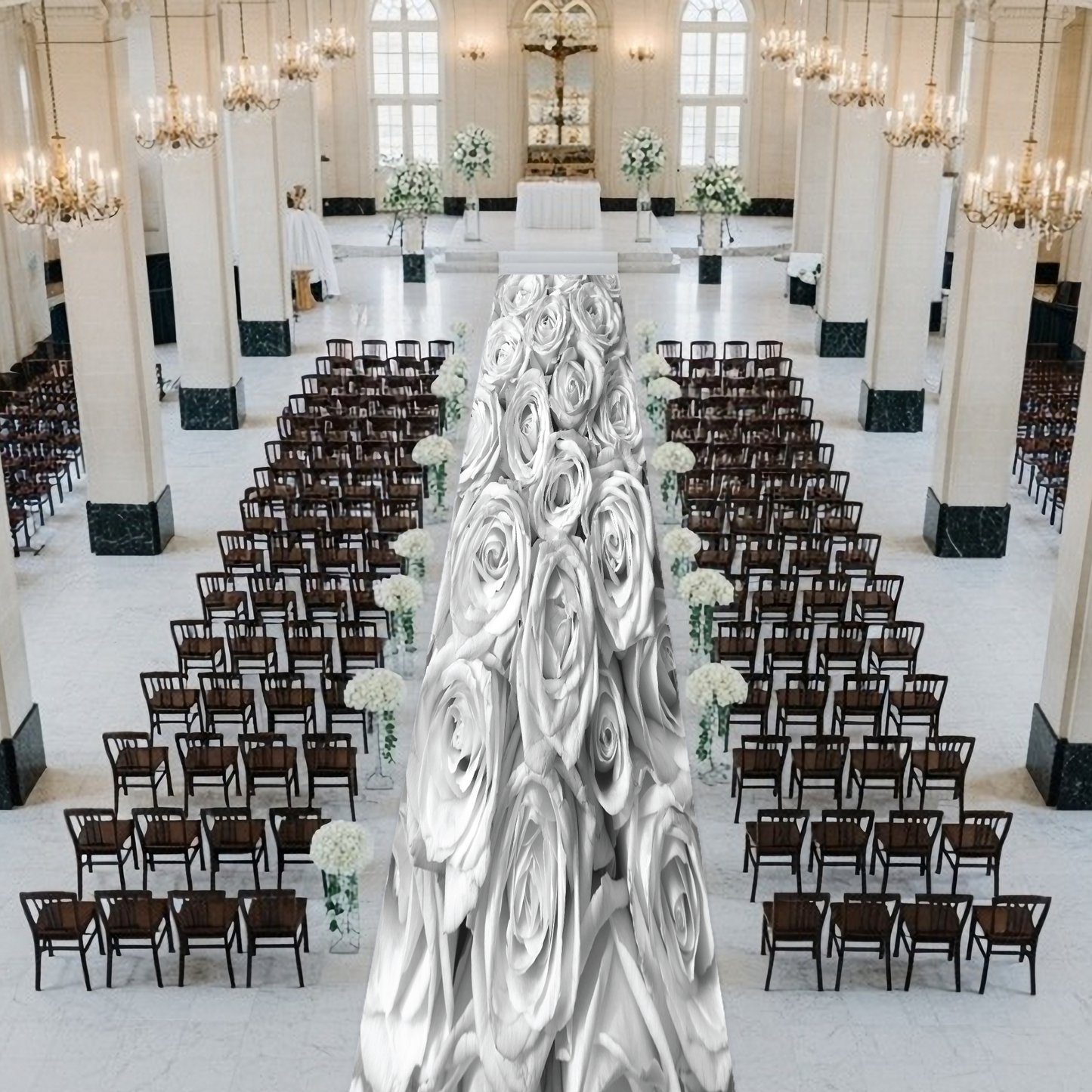 White Roses Aisle Runner