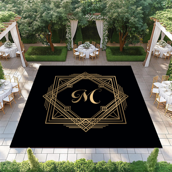 Gold Line Frame with Monogram
