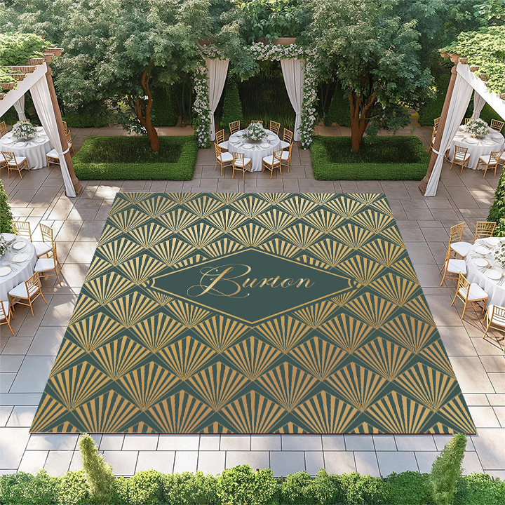 Fan Pattern with Monogram