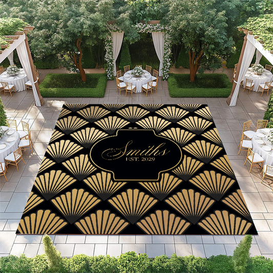 Large Fan Pattern with Monogram