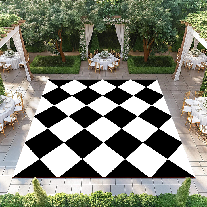 Black and White Diamond Checkerboard
