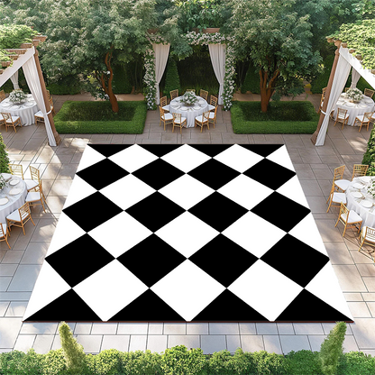 Black and White Diamond Checkerboard