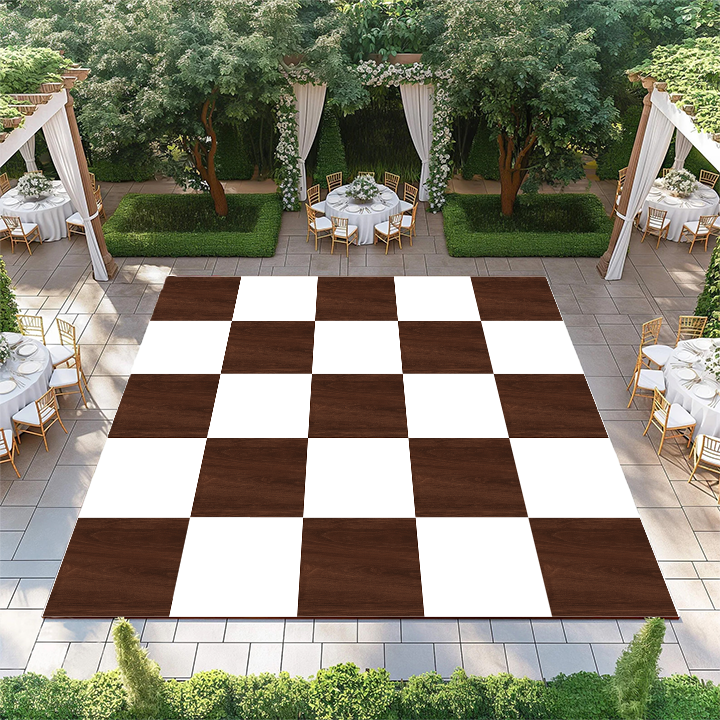 Dark Oak and White Checkerboard
