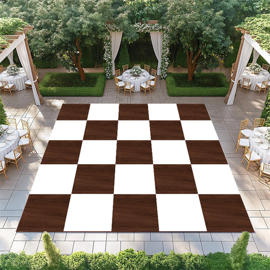 Dark Oak and White Checkerboard