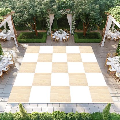 Light Oak and White Checkerboard