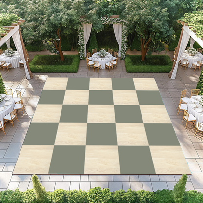 Light Wood and Sage Checkerboard