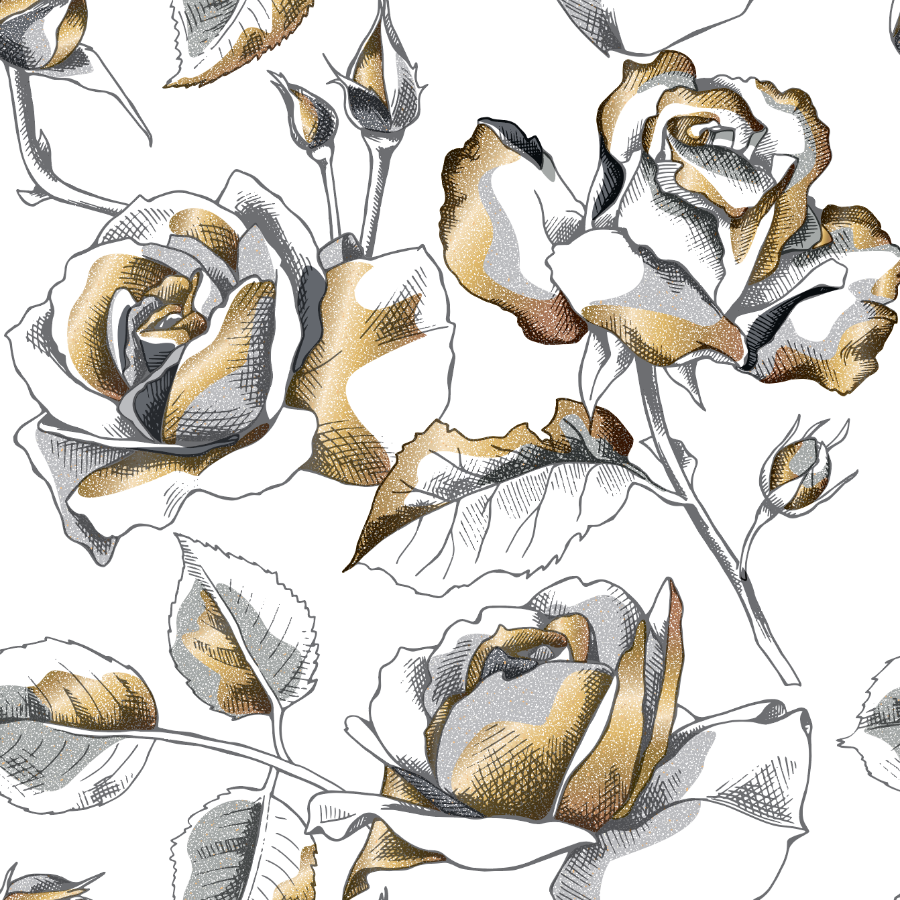 Gray and Gold Flowers