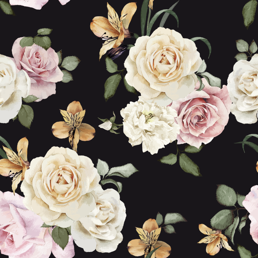 Cream, Pink, and Orange Flowers