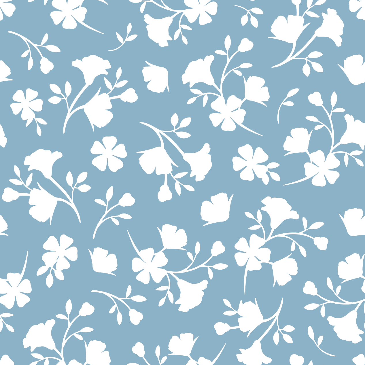 Blue and White Floral Pattern