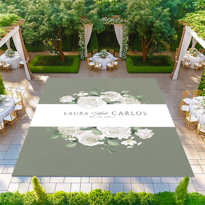 Floral Bouquet with Monogram Banner