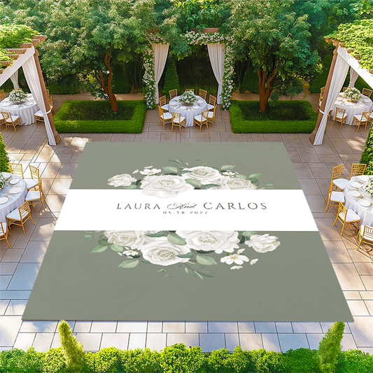 Floral Bouquet with Monogram Banner