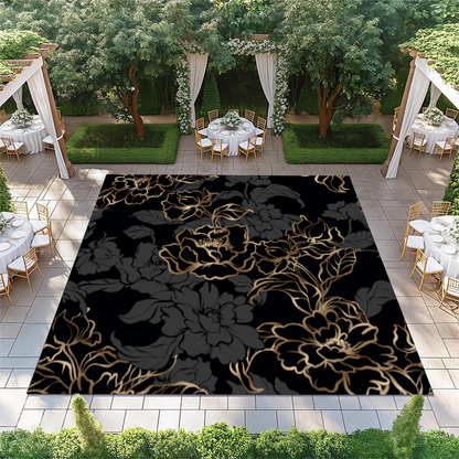 Black and Gold Flower Pattern