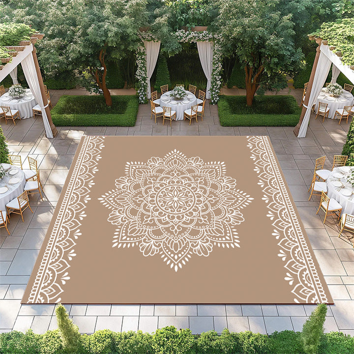 White Mandala on Tan Background