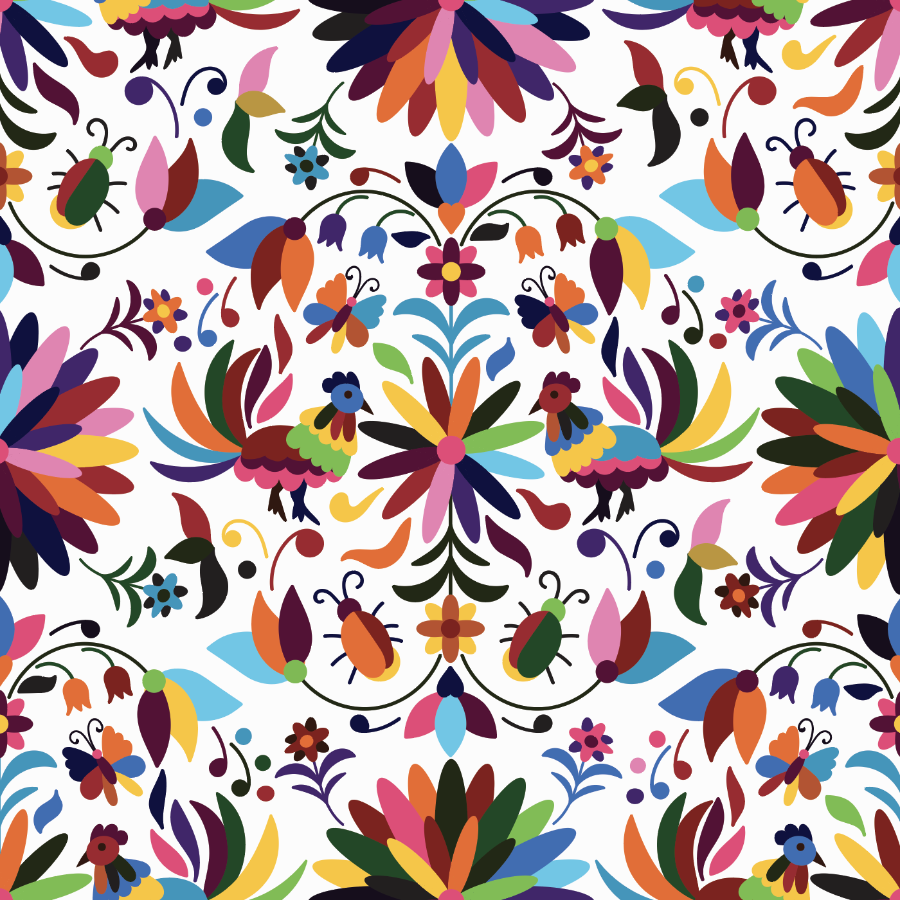 Colorful Rooster Pattern