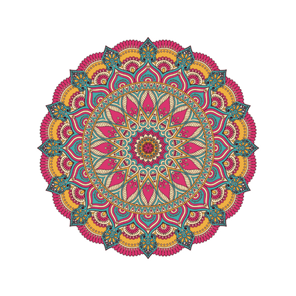 Orange, Teal and Pink Mandala