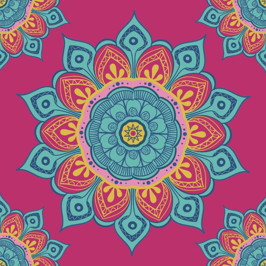 Pink and Teal Mandala