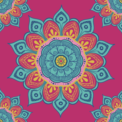 Pink and Teal Mandala