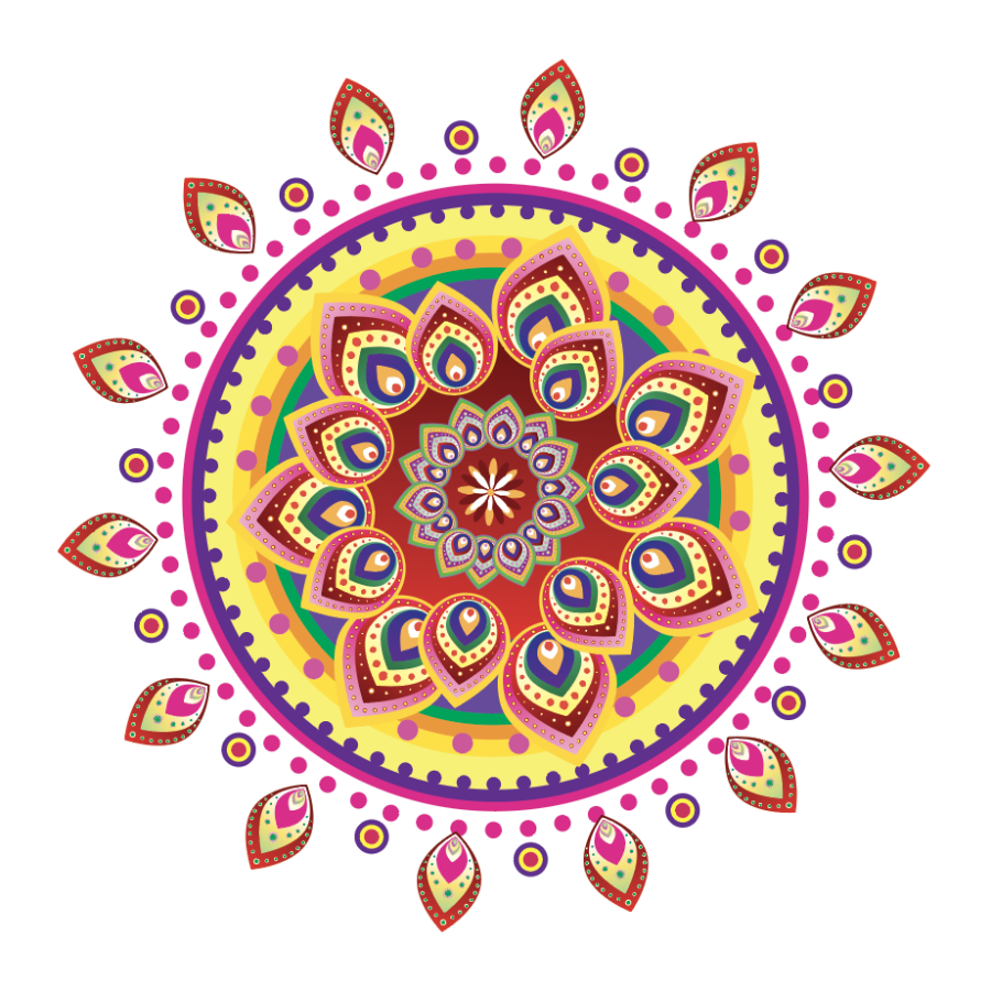 Yellow and Pink Mandala