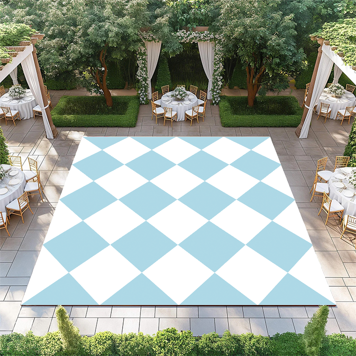 Light Blue and White Diamond Checkerboard