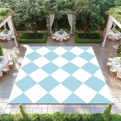 Light Blue and White Diamond Checkerboard