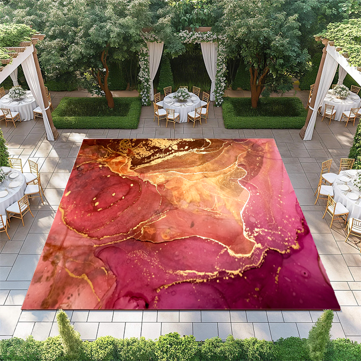 Fuchsia and Gold Marble