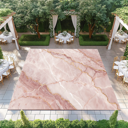 Pink Marble with Gold and White Streaks