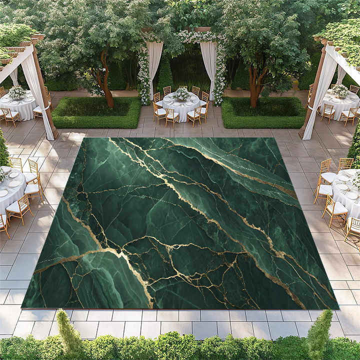 Dark Green Marble with Gold Streaks