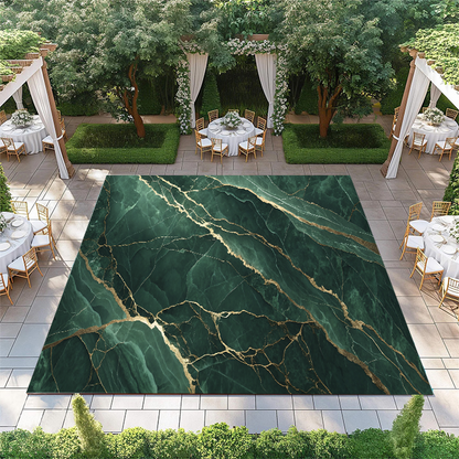 Dark Green Marble with Gold Streaks