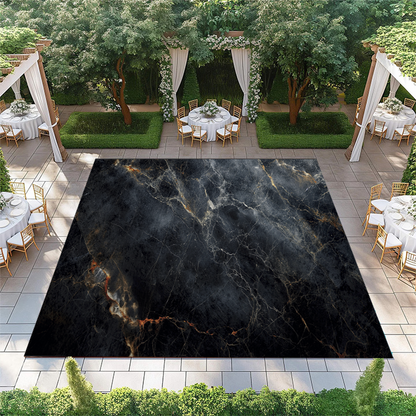 Black Cloudy Marble with Gold Streaks