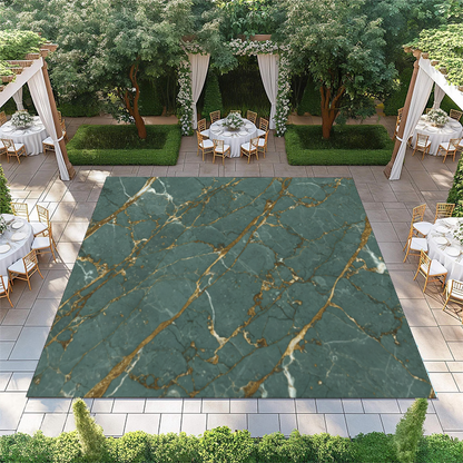 Teal Green Marble with Gold Streaks