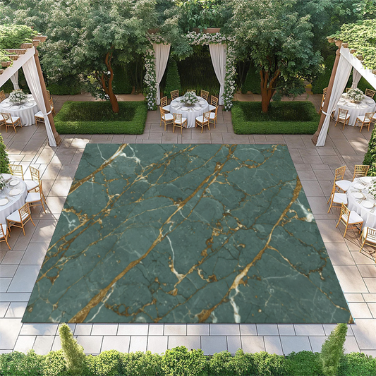 Teal Green Marble with Gold Streaks