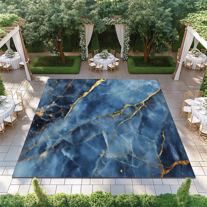 Cobalt Blue Marble with Gold Streaks