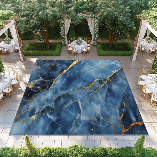 Cobalt Blue Marble with Gold Streaks