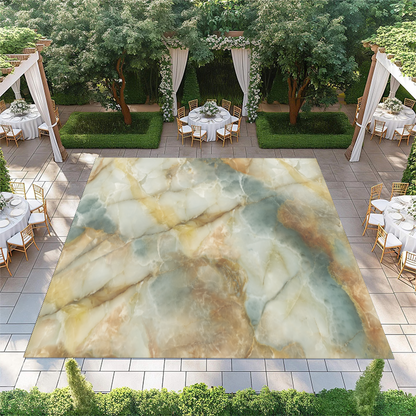 Teal and Orange Marble