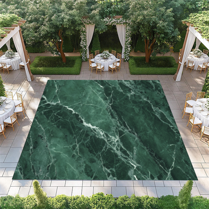 Green Marble with White Streaks