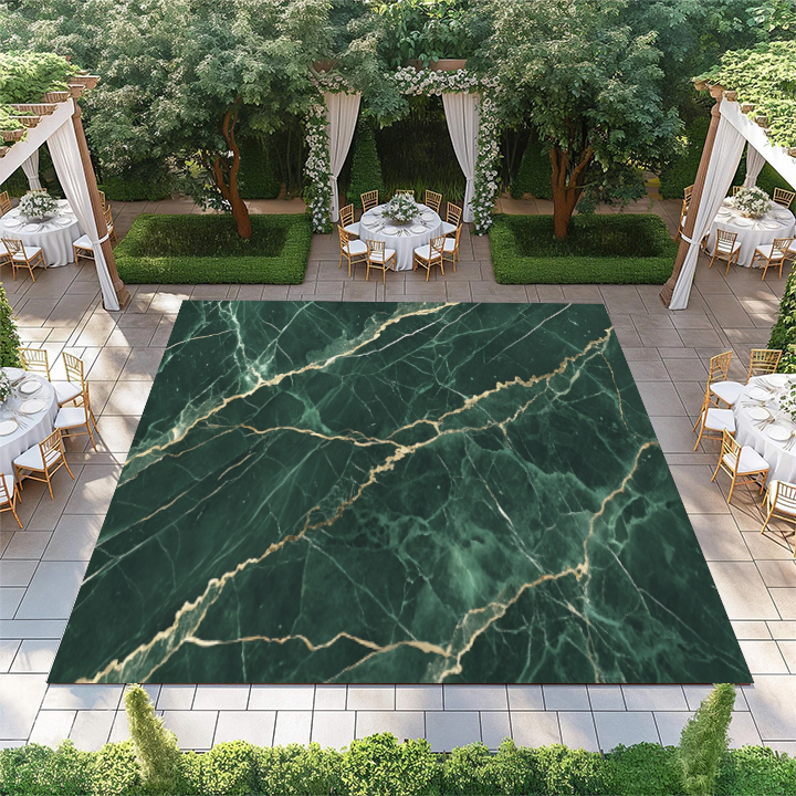 Emerald Marble with Gold Streaks