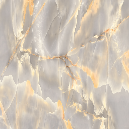 Grey Marble with Yellow Orange Veins