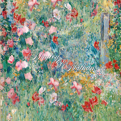 Oil Painting of Flower Field with Name in Center