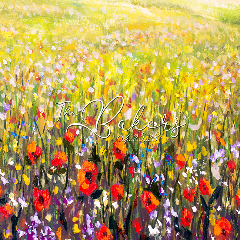 Poppy Field with Name in Center
