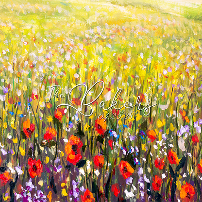 Poppy Field with Name in Center