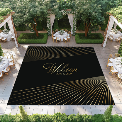 Gold Lines with Monogram