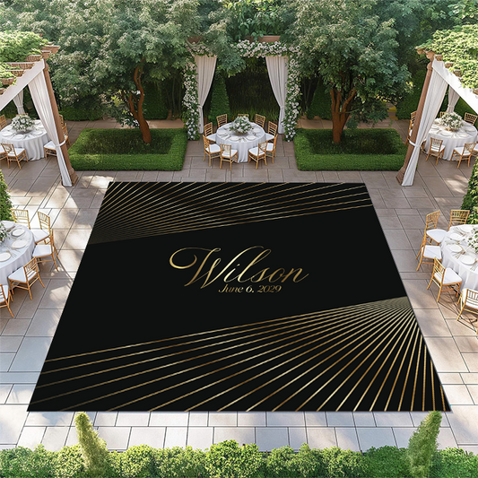 Gold Lines with Monogram