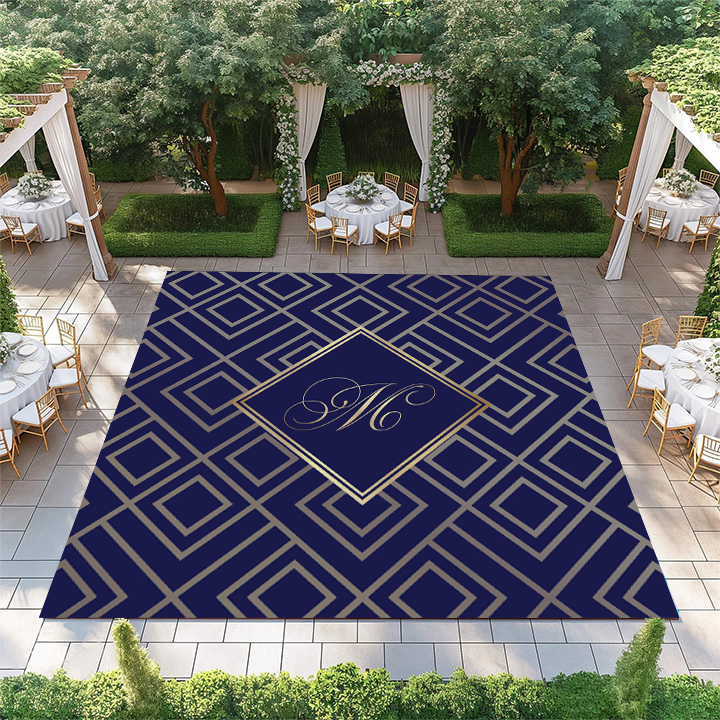 Gold Diamond Pattern with Monogram