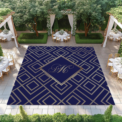 Gold Diamond Pattern with Monogram