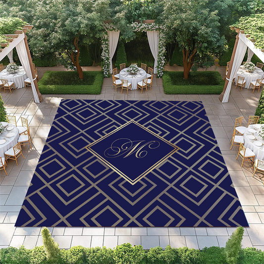 Gold Diamond Pattern with Monogram