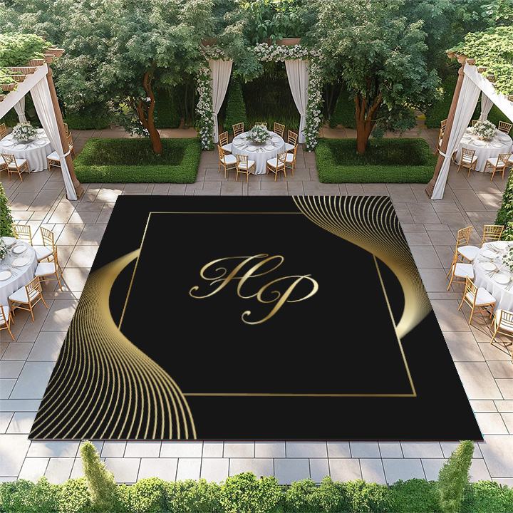 Golden Line with Square Monogram