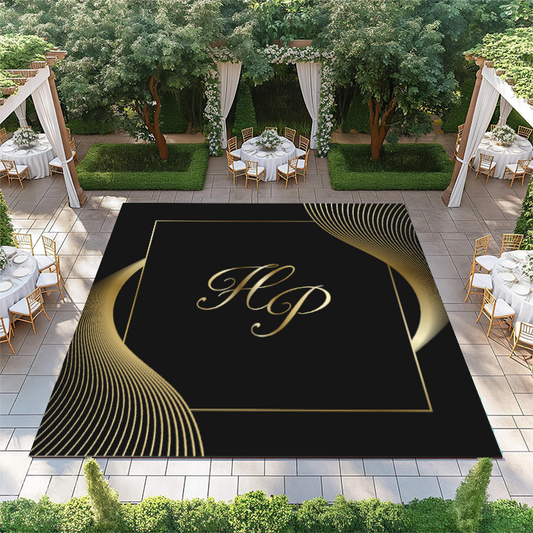 Golden Line with Square Monogram